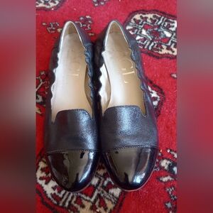 AGL Black Leather Loafer Flats | Made in Italy
